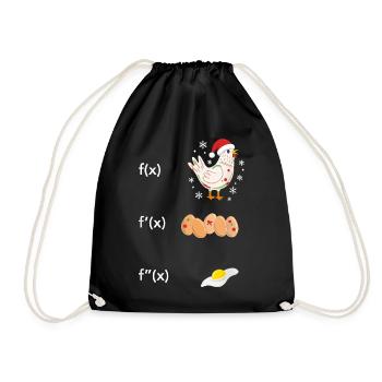 Ableitung Huhn Ei Spiegelei Mathe Funktion Xmas - Turnbeutel - Schwarz - Vorne