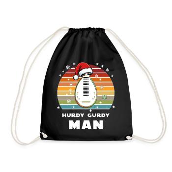 Hurdy Gurdy Man Drehleier Mittelalter Weihnachten - Turnbeutel - Schwarz - Vorne