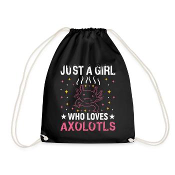 Just A Girl Who Loves Axolotls Pink Stars - Turnbeutel - Schwarz - Vorne