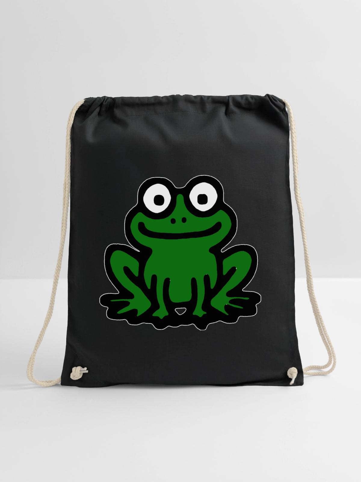 Frosch Comic - Turnbeutel - Schwarz - Vorne