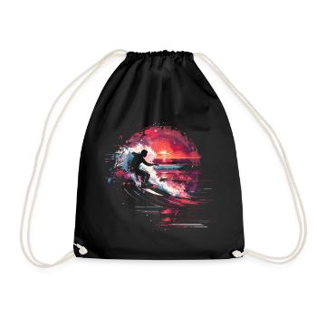 Surfing Steamwave - Turnbeutel - Schwarz - Vorne