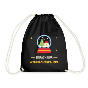 Einfach nur Weihnachtszauber – Schneekugel - Turnbeutel - Schwarz - Vorne