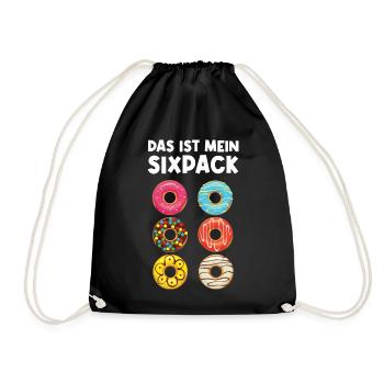 Das ist mein Sixpack Donut Six Pack Donuts Spruch - Turnbeutel - Schwarz - Vorne