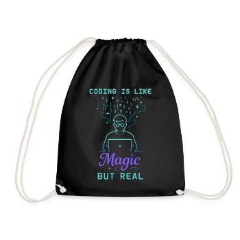 Coding Is Like Magic But Real - Turnbeutel - Schwarz - Vorne