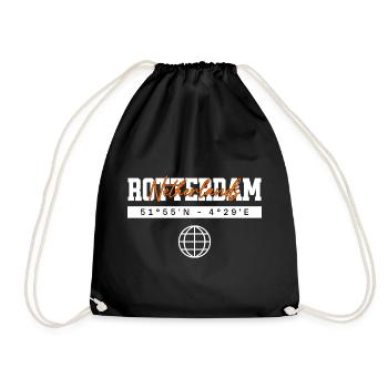 Rotterdam Niederlande Koordinaten Reise Souvenir - Turnbeutel - Schwarz - Vorne