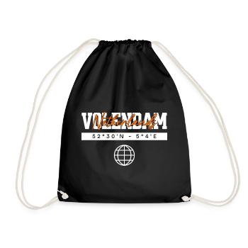 Volendam Niederlande Koordinaten Reise Souvenir - Turnbeutel - Schwarz - Vorne