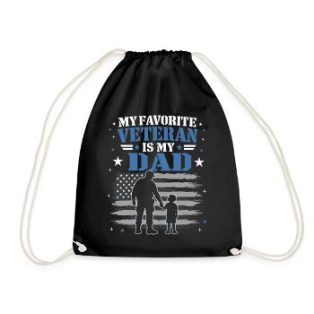 My Favorite Veteran Is My Dad Soldat - Turnbeutel - Schwarz - Vorne