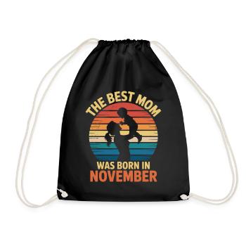 Die beste Mutter wurde im November geboren – Geschenk - Turnbeutel - Schwarz - Vorne