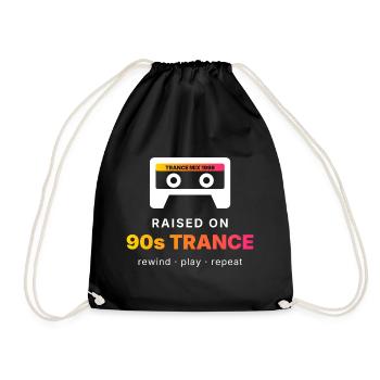 Raised On 90s Trance - Retro Tape - Turnbeutel - Schwarz - Vorne