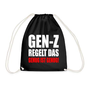 gen z regelt das - Turnbeutel - Schwarz - Vorne