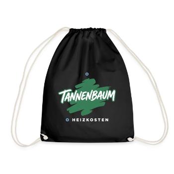 Tannenbaum Heizkosten Weihnachtsshirt Satire - Turnbeutel - Schwarz - Vorne