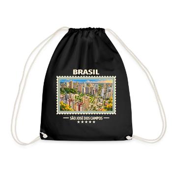 Brasilien São José dos Campos Vintage Reisemarke - Turnbeutel - Schwarz - Vorne