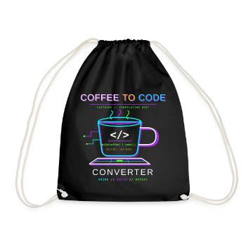 Coffee to Code Converter - Turnbeutel - Schwarz - Vorne