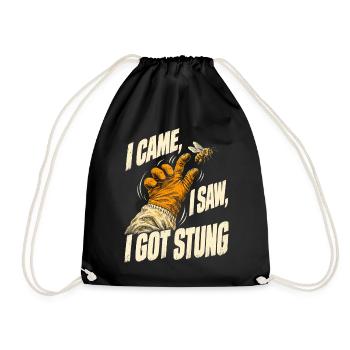 Bienen Imker I Came I Saw I Got Stung - Turnbeutel - Schwarz - Vorne