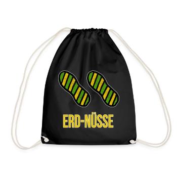 Erdnüsse - Turnbeutel - Schwarz - Vorne