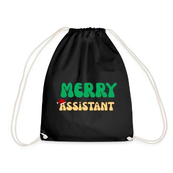 Frohe Assistenten-Weihnachten Virtuelles PA-Büro-Geschenk - Turnbeutel - Schwarz - Vorne