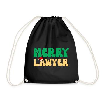 Fröhlicher Anwalt Weihnachtspullover Lustiges Anwaltsweihnachten - Turnbeutel - Schwarz - Vorne