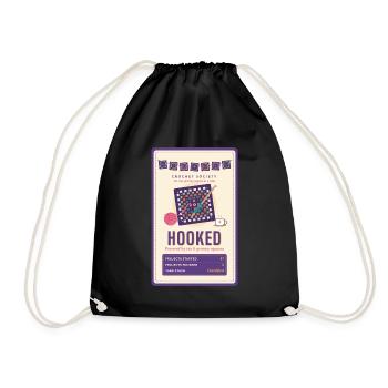 Häkel-Granny-Square-Geschenk - Turnbeutel - Schwarz - Vorne