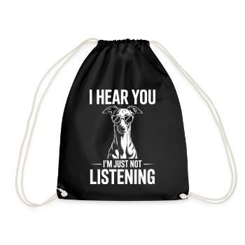 Whippet Spruch Hunde Lustiges Whippet Geschenk - Turnbeutel - Schwarz - Vorne