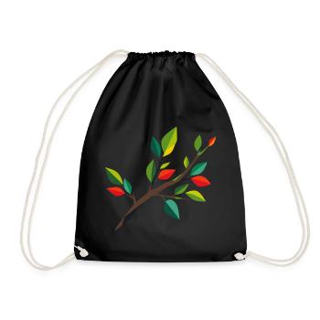Herbstast mit bunten Blättern  - Turnbeutel - Schwarz - Vorne