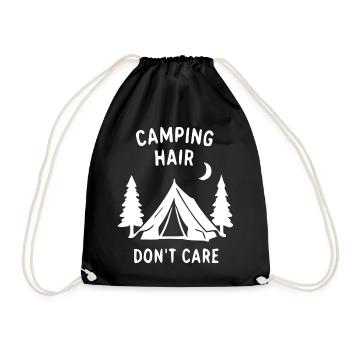 Camping Hair Don't Care - Turnbeutel - Schwarz - Vorne