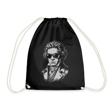 Beethoven-Porträt - Turnbeutel - Schwarz - Vorne