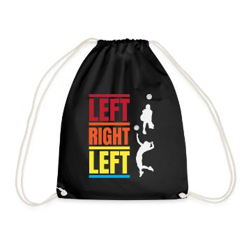 Left Right Left – Volleyball Anlauf Bunt - Turnbeutel - Schwarz - Vorne