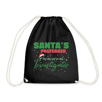 Santa`s Preferred Paranormal Ghost Hunter Gifts - Turnbeutel - Schwarz - Vorne