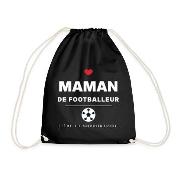 Fußball-Mama – Fußball-Mama-Geschenk - Turnbeutel - Schwarz - Vorne