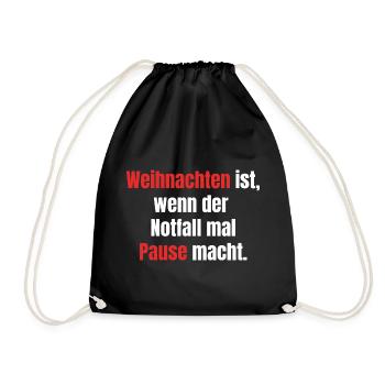 Notfallpause - Turnbeutel - Schwarz - Vorne