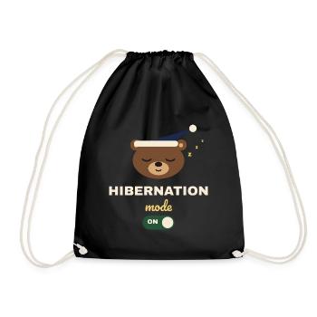 Hibernation Mode On – Winterschlaf-Bär - Turnbeutel - Schwarz - Vorne