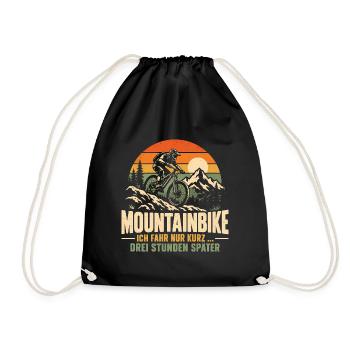 Mountainbike Ich fahr nur kurz - Turnbeutel - Schwarz - Vorne