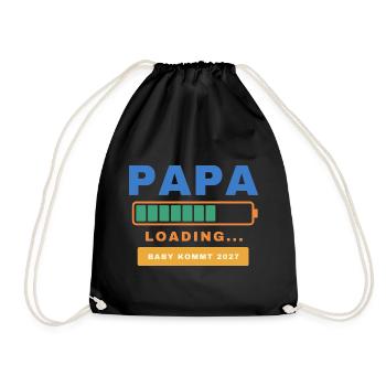 Papa Loading – Baby kommt 2027 - Turnbeutel - Schwarz - Vorne