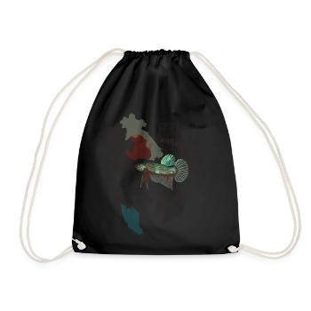 Betta smaragdina  - Turnbeutel - Schwarz - Vorne