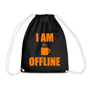 Ich bin offline - Turnbeutel - Schwarz - Vorne