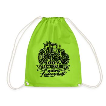 Traktor , Traktofahrer Leidenschaft - Turnbeutel - Neongrün - Vorne