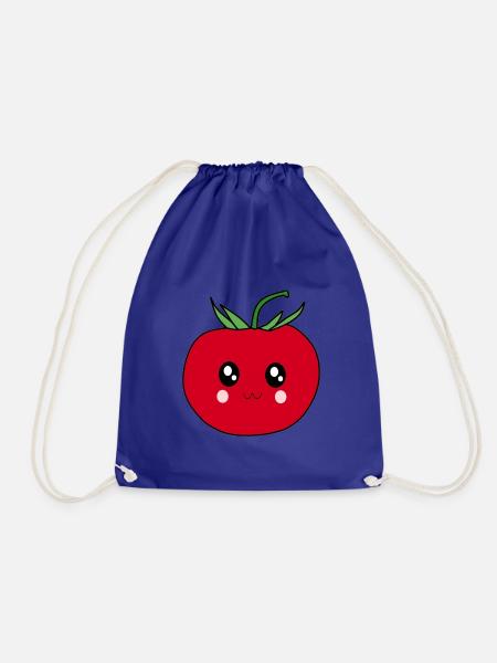 lustiges Tomaten Food Design Kawaii Geschenk - Turnbeutel - Königsblau