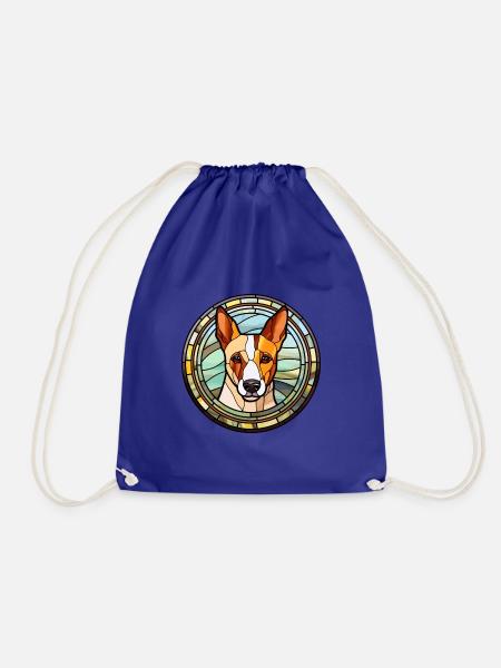 Basenji Hunderasse Buntes Glas Buntes Wassercolo - Turnbeutel - Königsblau