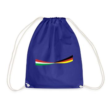 Italien - Deutschland - Schmal - Banner Sport Flag - Turnbeutel - Königsblau - Vorne