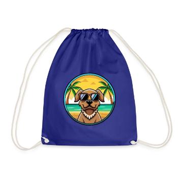 Pudelpointer Hunderasse Cartoon Sonnenbrille Strand - Turnbeutel - Königsblau - Vorne