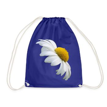 Margeriten Margerite weiße Blume Gänseblume - Turnbeutel - Königsblau - Vorne