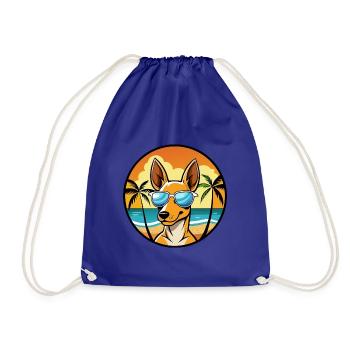 Podenco Ibizenco Hunderasse Cartoon Sonnenbrille Strand - Turnbeutel - Königsblau - Vorne