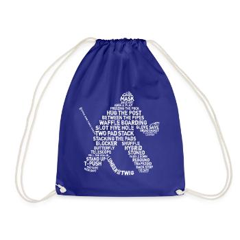 Word Art Hockey Goalie - Drawstring Bag - royal blue - Front