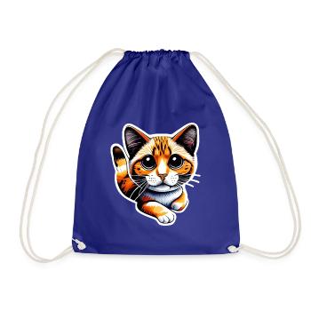 Eine orangefarbene Katze mit ihrem leuchtenden Fell, - Turnbeutel - Königsblau - Vorne