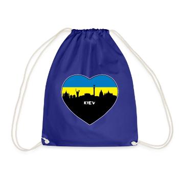 Kiew-Ukraine-Flaggen-Skyline-Reise-Andenken - Turnbeutel - Königsblau - Vorne