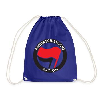 Antifaschistische Aktion Antifa Logo - Turnbeutel - Königsblau - Vorne