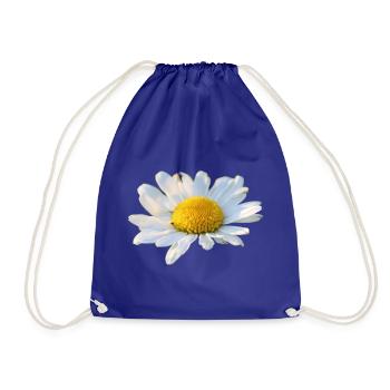 Margeriten Margerite weiße Blume Gänseblume - Turnbeutel - Königsblau - Vorne