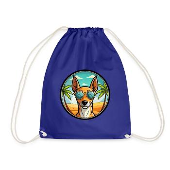 Podenco Ibizenco Hunderasse Cartoon Sonnenbrille Strand - Turnbeutel - Königsblau - Vorne