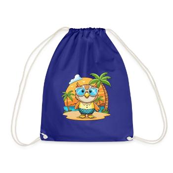 Eule Lustige Cartoon Sommer Strand Sonnenbrille - Turnbeutel - Königsblau - Vorne