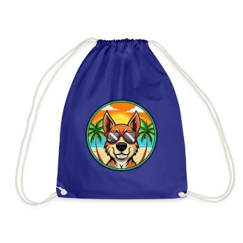 Litauischer Windhund Rasse Cartoon Sonnenbrille Strand - Turnbeutel - Königsblau - Vorne